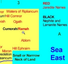 Book of Mormon map
          fragment with high resolution lettering.