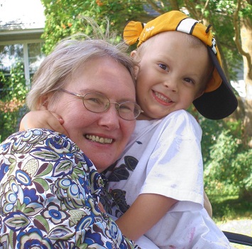 Grandma and
                Jared share a little joke between them.