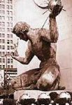 The 'Spirit of
            Detroit' monument in front of the City-County Building.