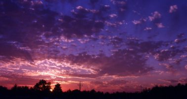 Summer sunset in Western New
          York, ~1976.